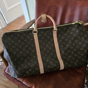 Louis Vuitton Luxury Monogram Keepall 50 Brown Travel Bag